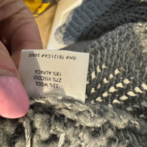 Eileen Fisher Eco Pebble Ash Cardigan Wool Alpaca Open Knit Gray Women Small - Picture 10 of 15